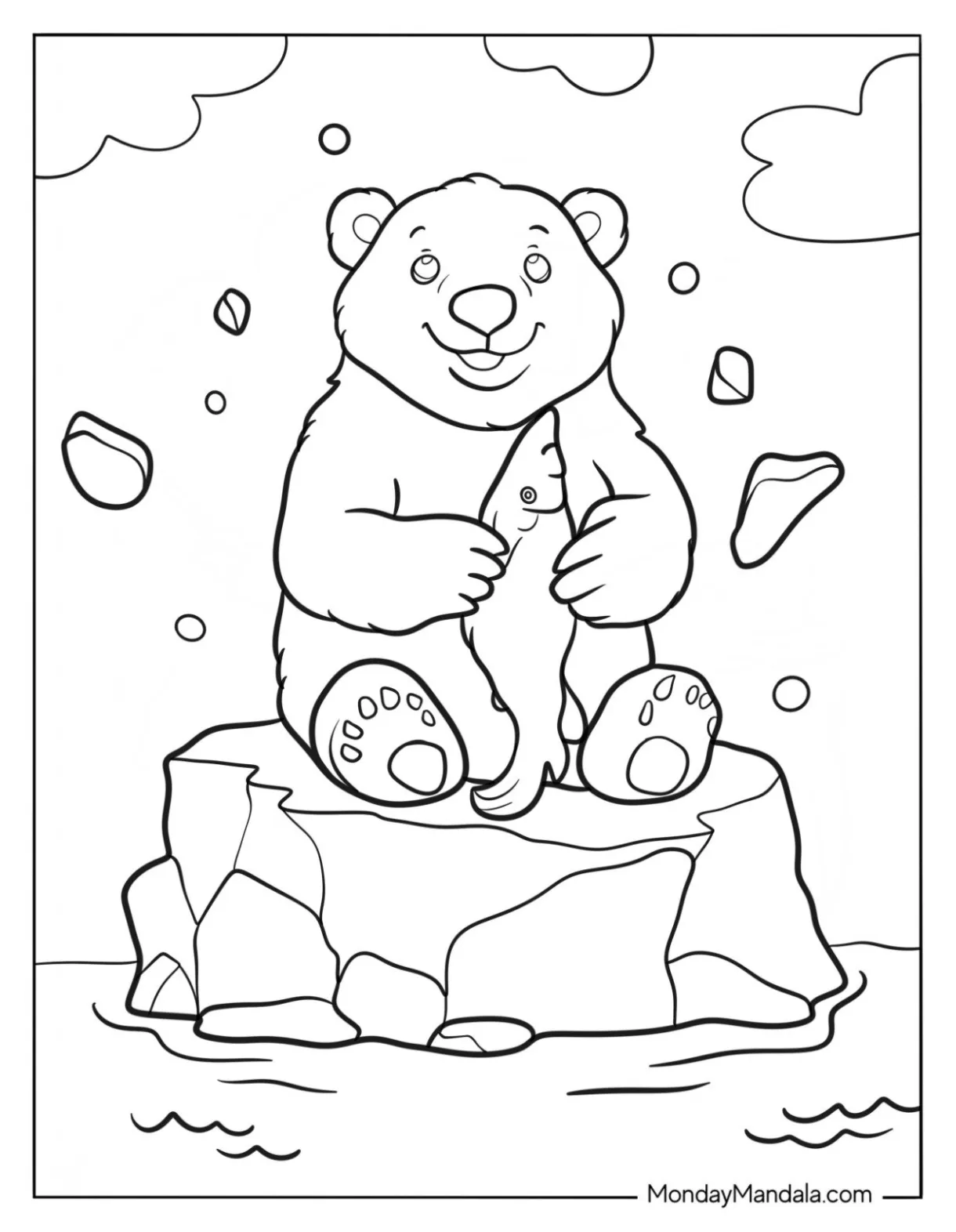 Polar bear coloring pages preschool