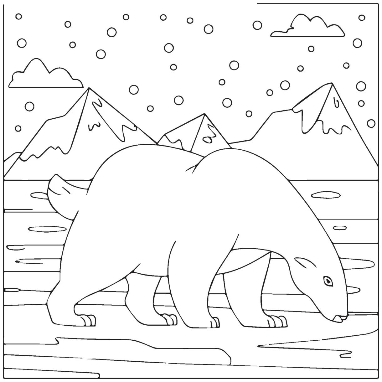Polar animals coloring pages. animals coloring pages. polar animal