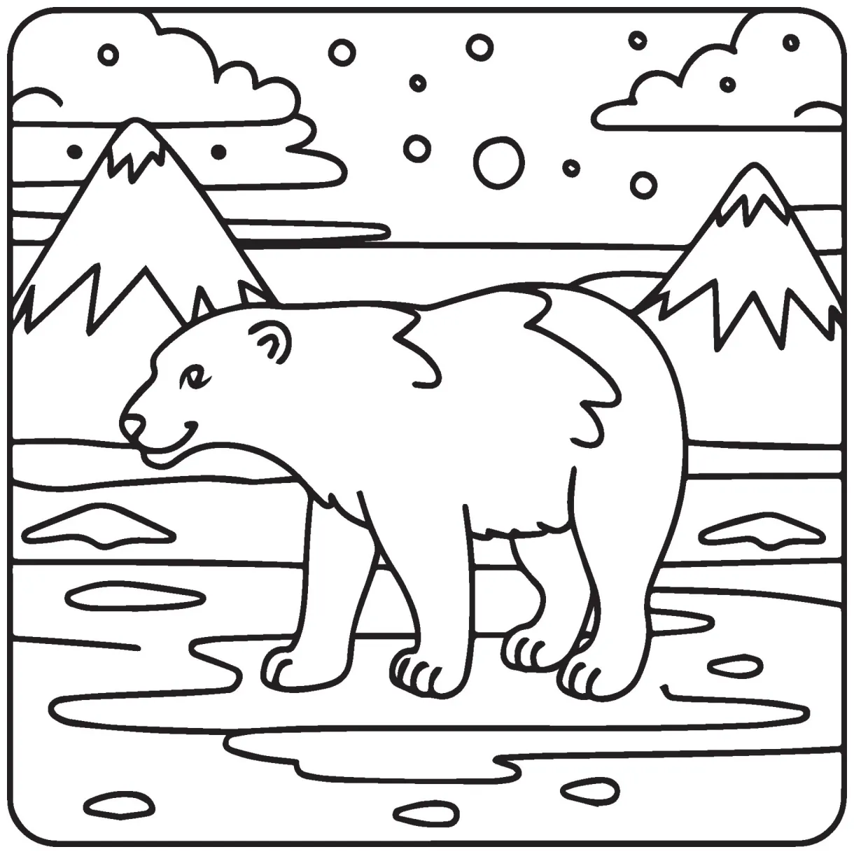 Polar animals coloring pages. animals coloring pages. polar animal printable coloring page