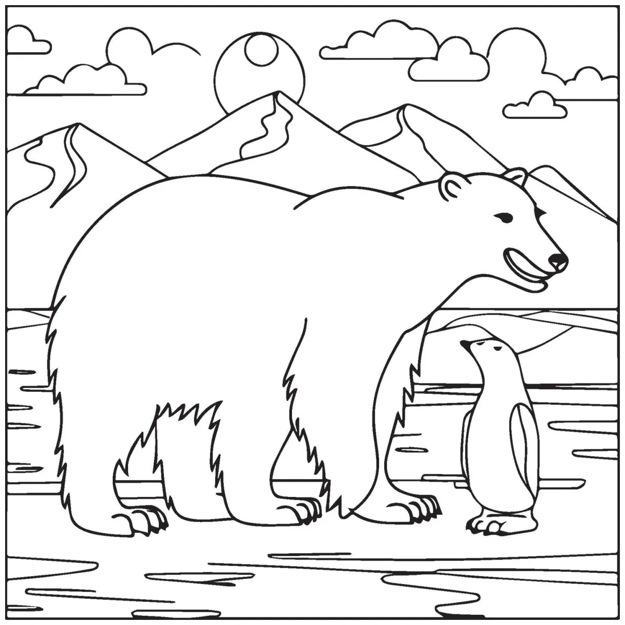 Polar animals coloring pages. animals coloring pages. polar animal