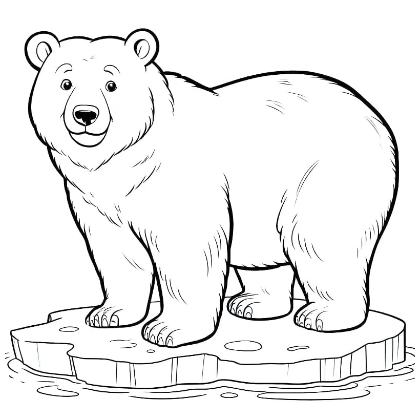 Polar bear printable coloring page download, print or color online
