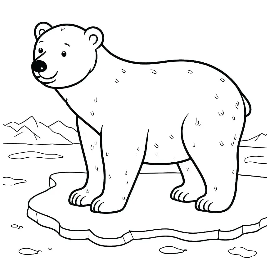 Polar bear free coloring page download, print or color online for free