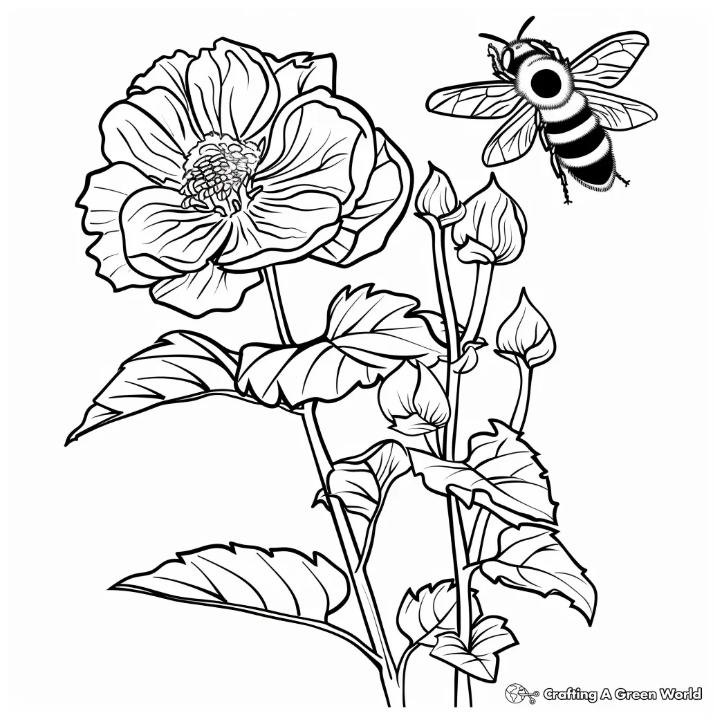 Coloring pollination pages flower bee kids cute pollinating printables
