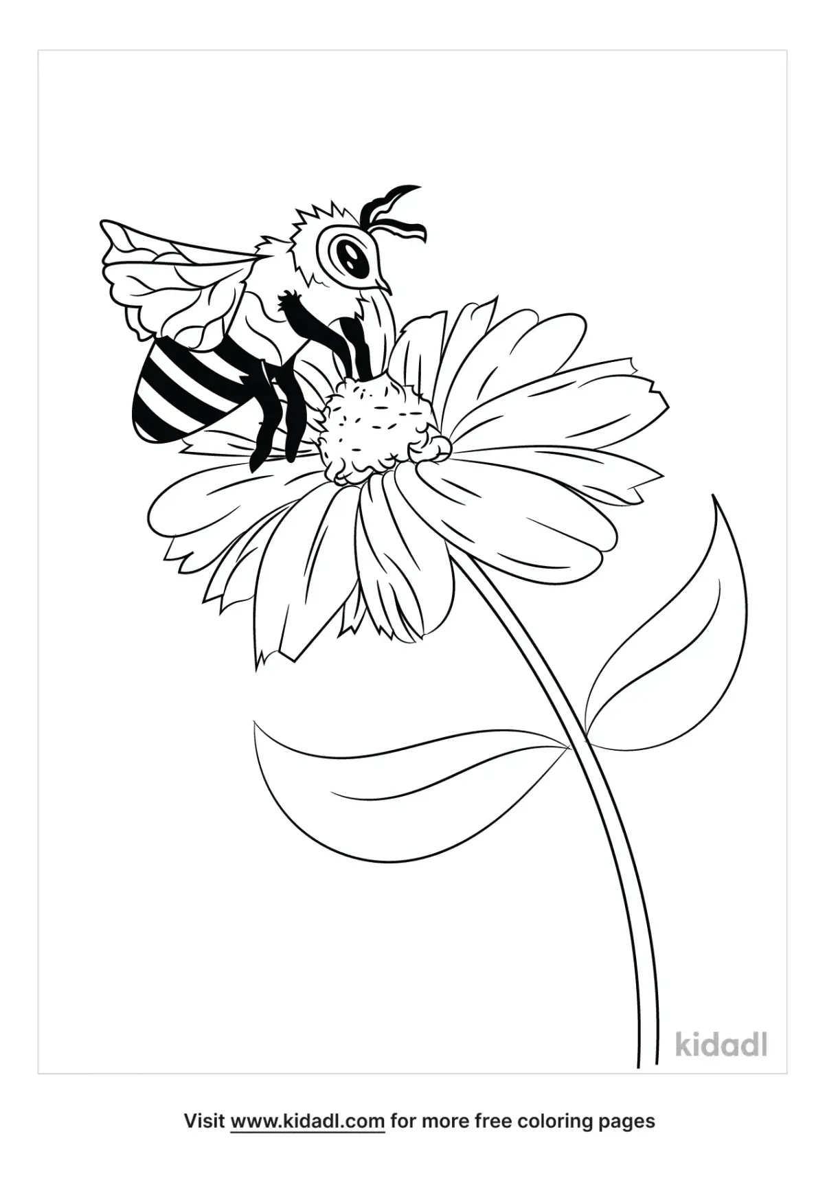 Coloring pollination pages flower bee kids cute pollinating printables