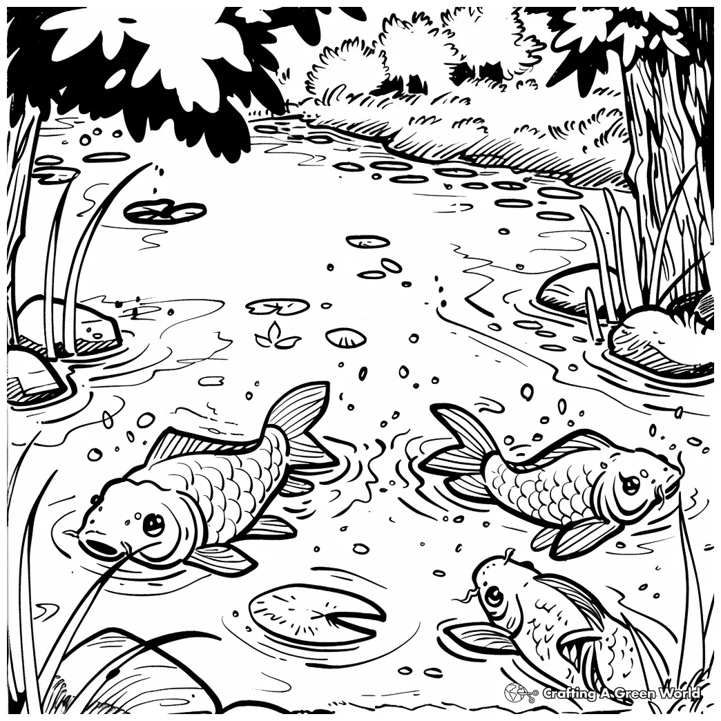 Pond coloring page