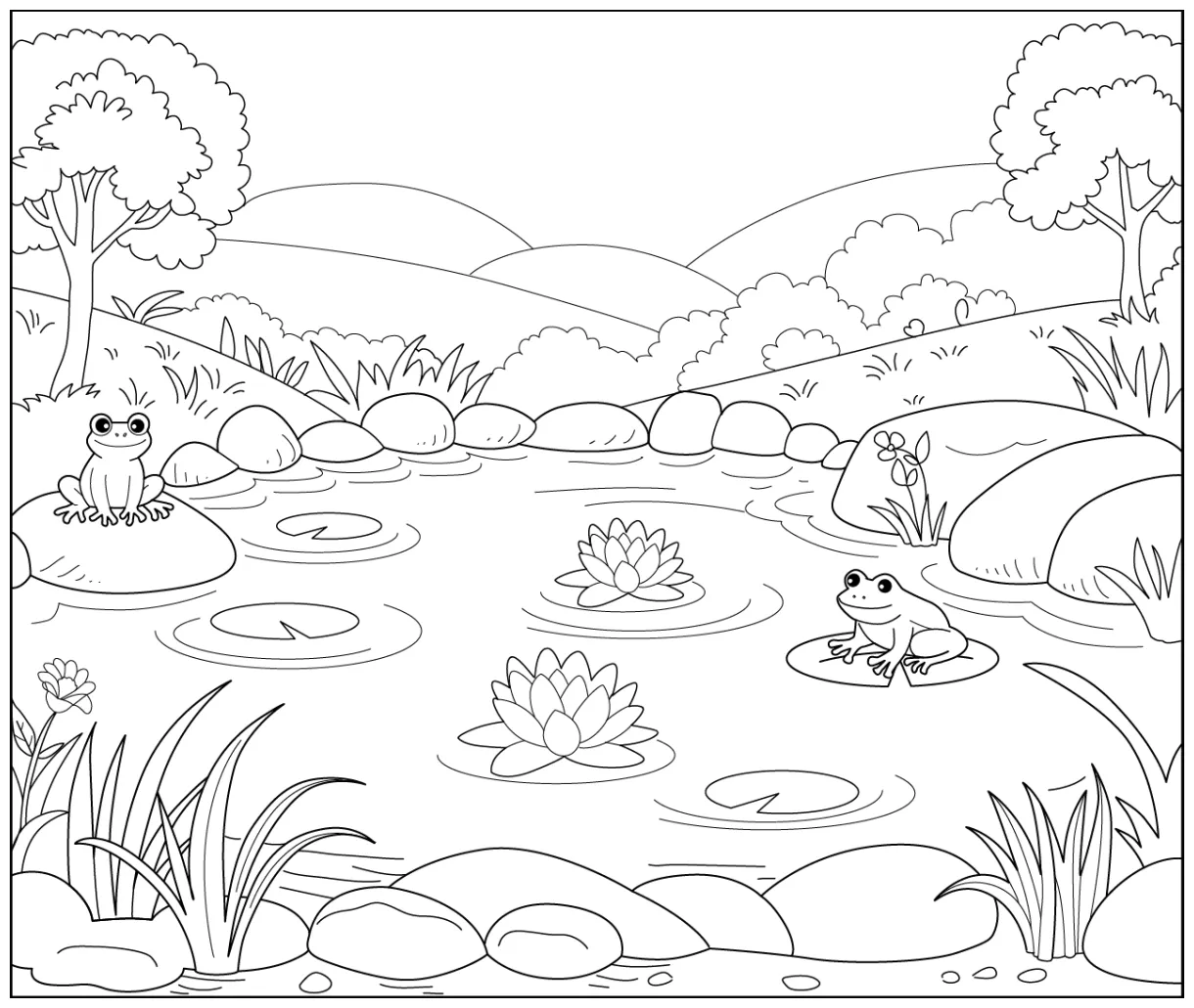 Pond coloring page