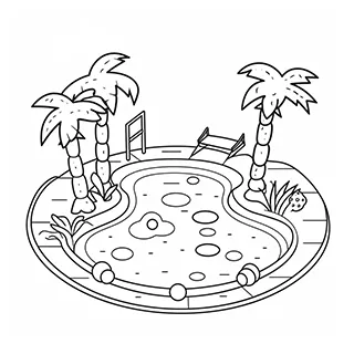 Pool coloring pages coloring corner printable coloring page