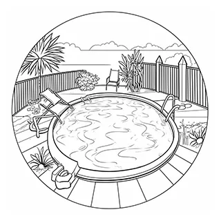 Pool coloring pages coloring corner
