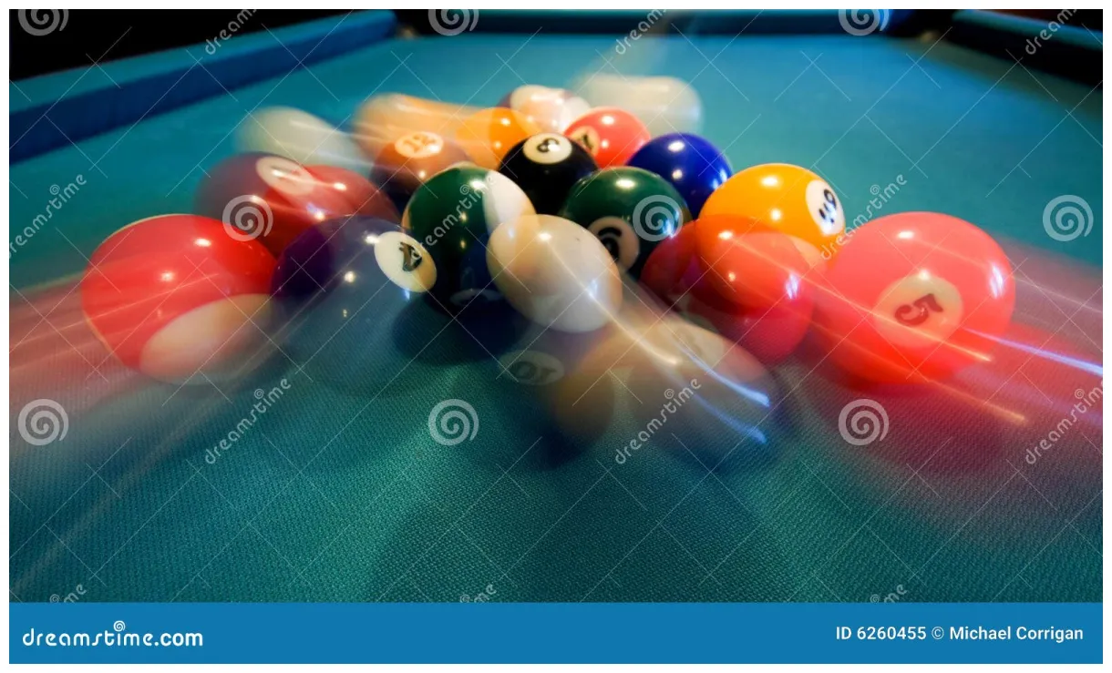 Pool balls breaking stock . of pool, billiards 6260455