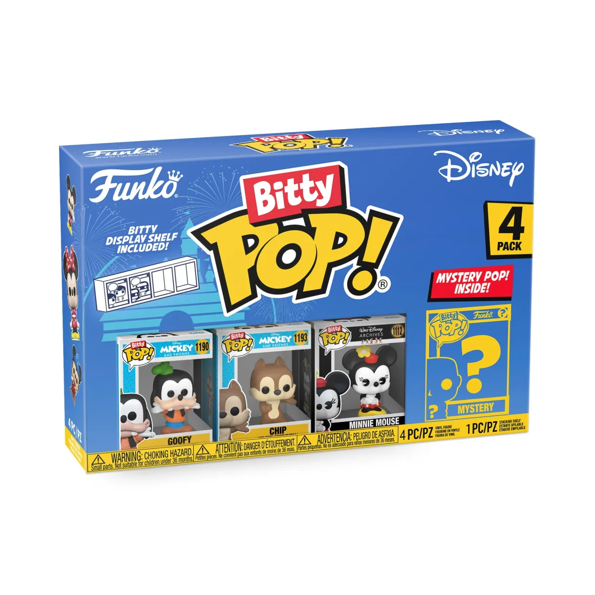 Funko Pop! Bitty Pop: Disney - Goofy, Chip, Minnie Mouse and a Mystery