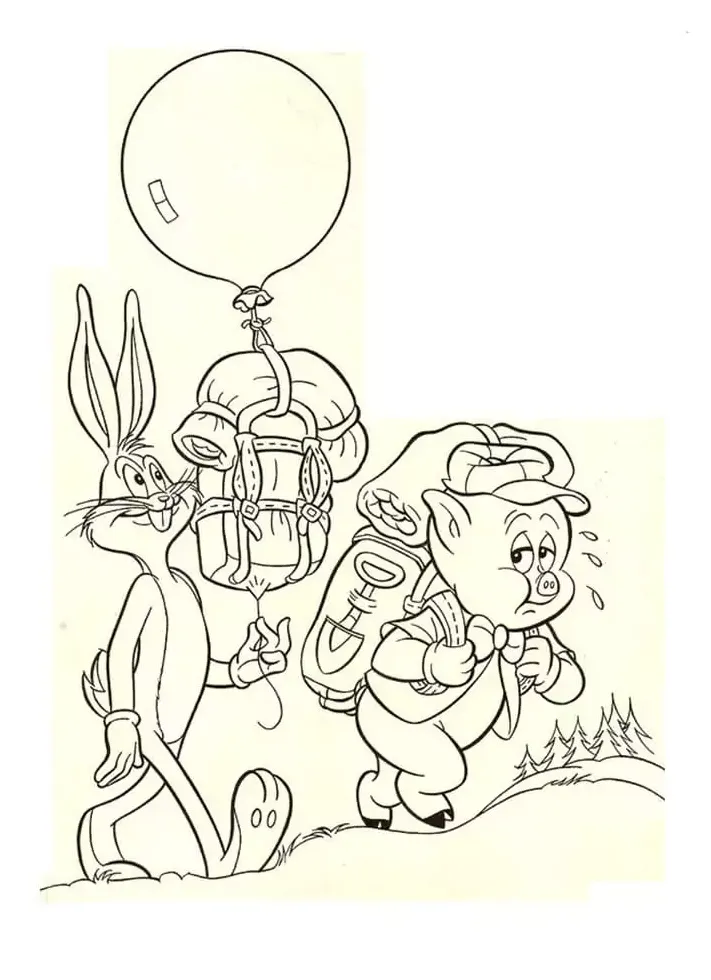 Porky pig coloring page