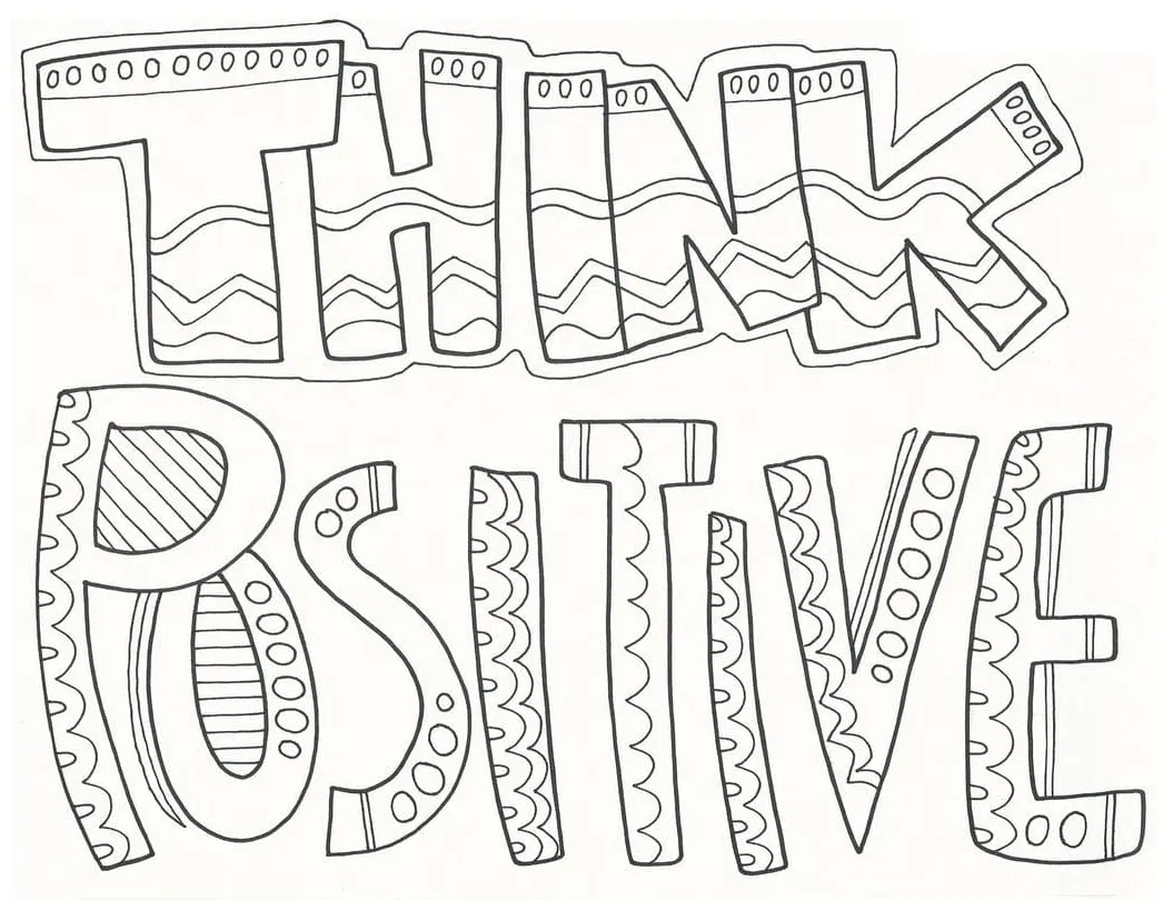 Doodle Art Positive Quote Coloring Page - Free Printable Coloring Pages