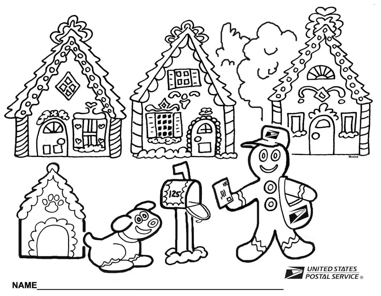 Post office coloring page printable coloring page