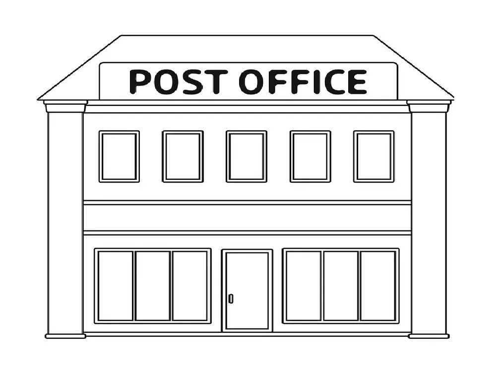 Post office coloring page