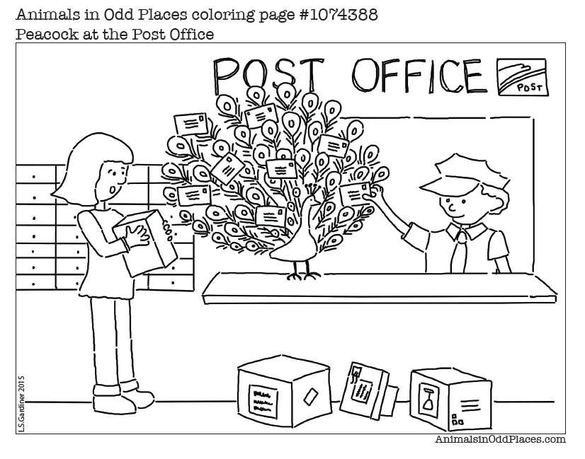 Post Office Coloring Page - Coloring Home
