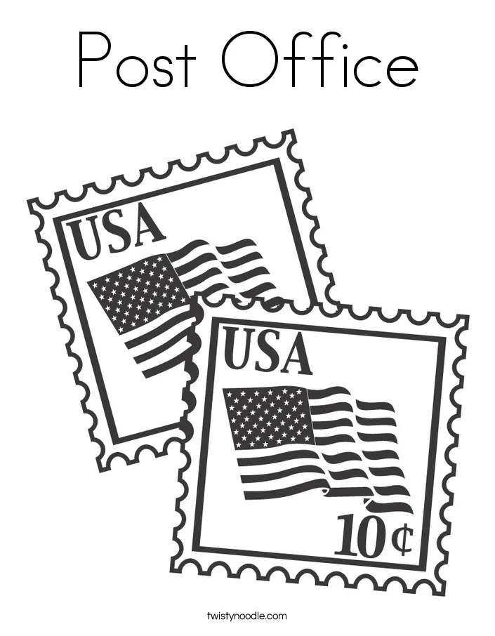 Post Office Coloring Page - Twisty Noodle
