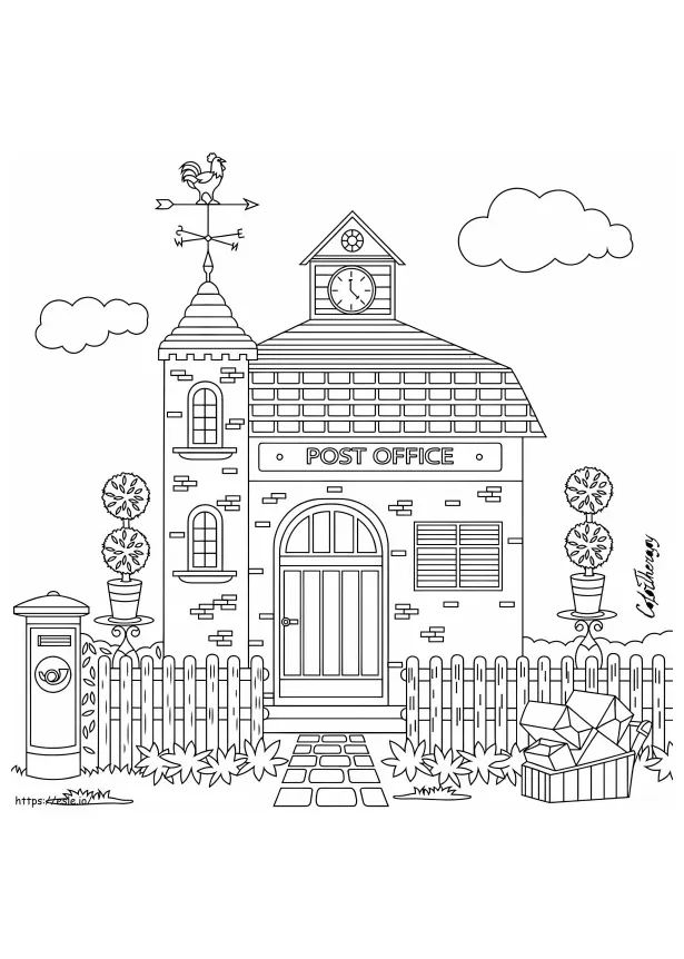 Beauty Of Post Office coloring page
