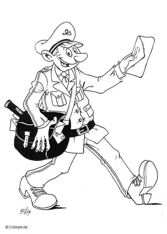 Coloring page postal worker free printables img 5719