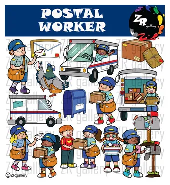 Clip art people postal worker female color i abcteach #3959106