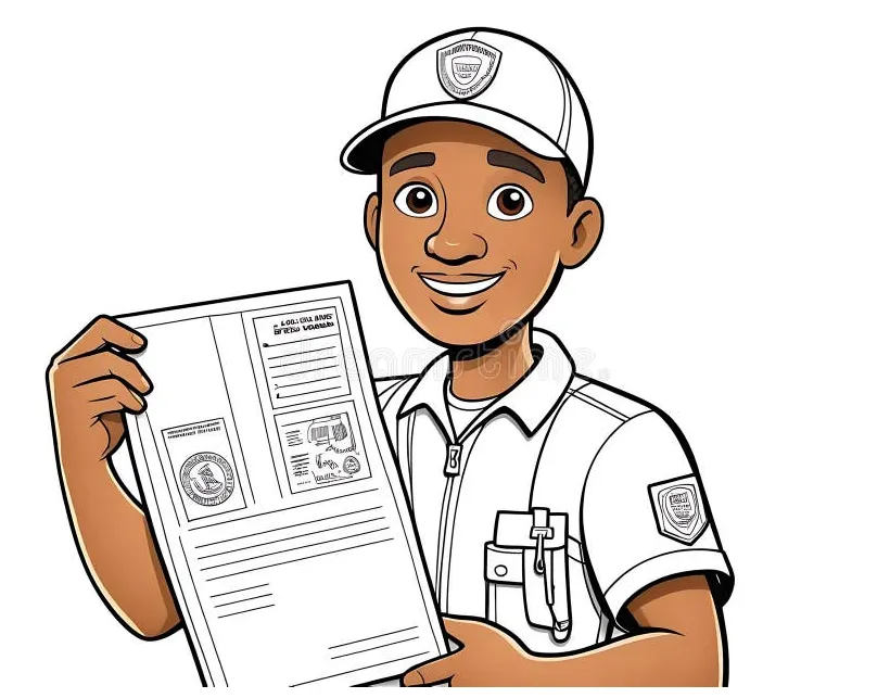 Mail carrier holding a letter, fun for kids