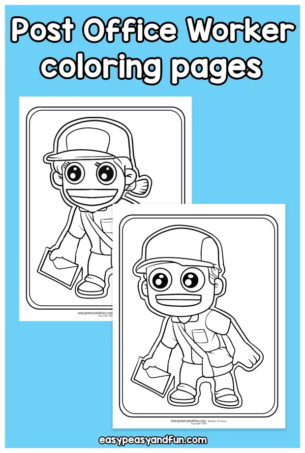 Mailman and post office workers coloring pages easy peasy and fun