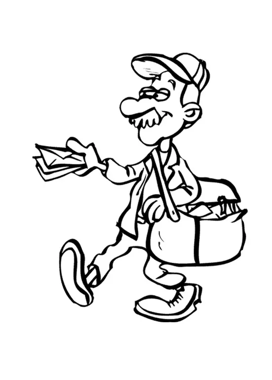 Coloring Page postal carrier - free printable coloring pages - Img 9536