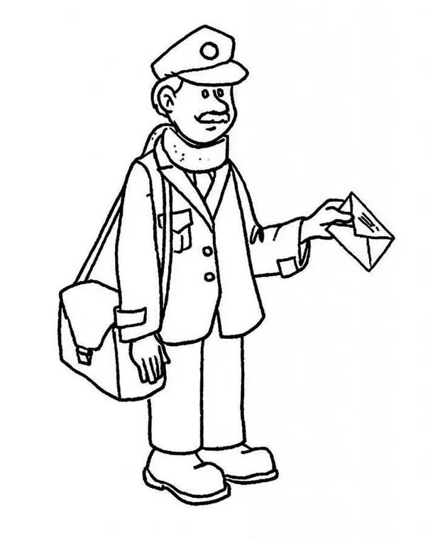 Mail Carrier Coloring Page