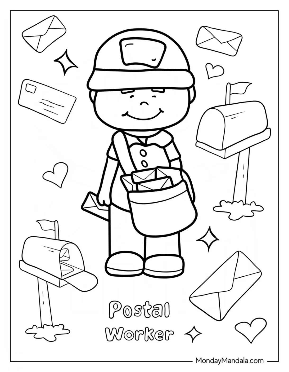 Postal Worker Coloring Pages