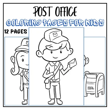 POST OFFICE coloring pages for kids, MAIL CARRIER coloring pages