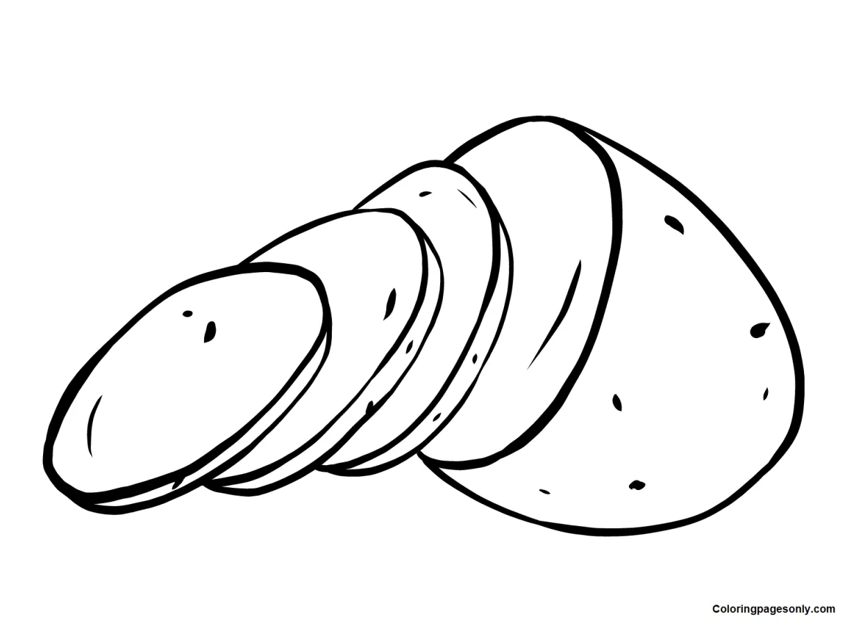 Sliced Potato Coloring Page - Free Printable Coloring Pages