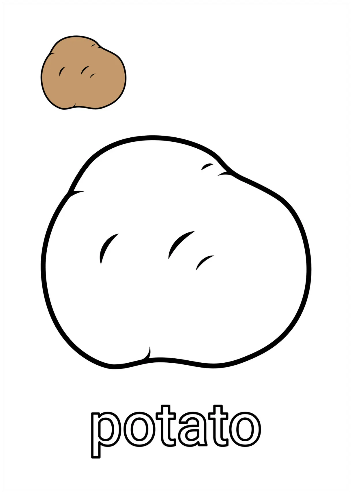 Potato Coloring Page for Kids 26567183 Vector Art at Vecteezy