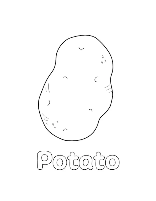 Potato Coloring Page - Little Bee Family