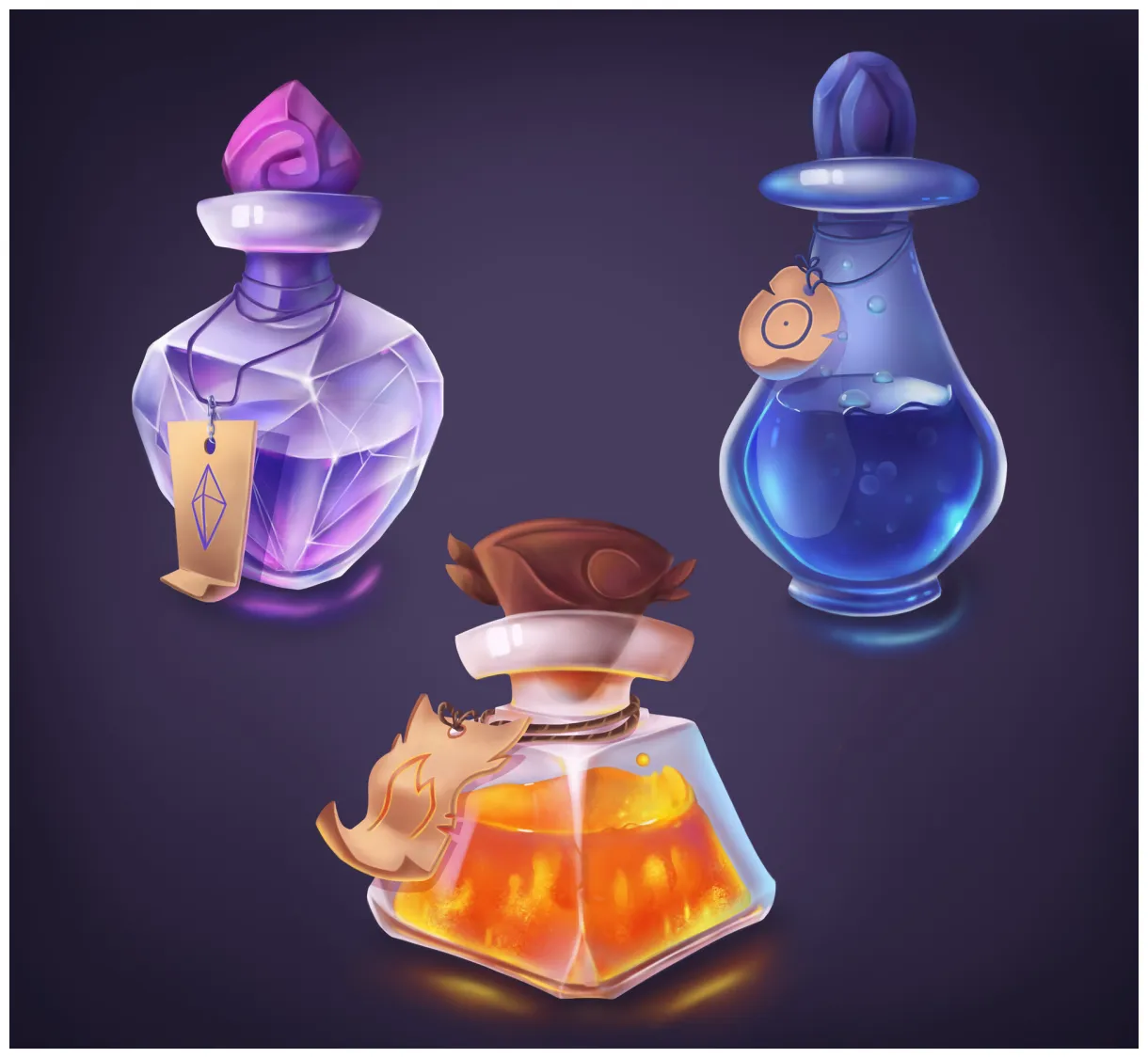 Artstation set of magic potions