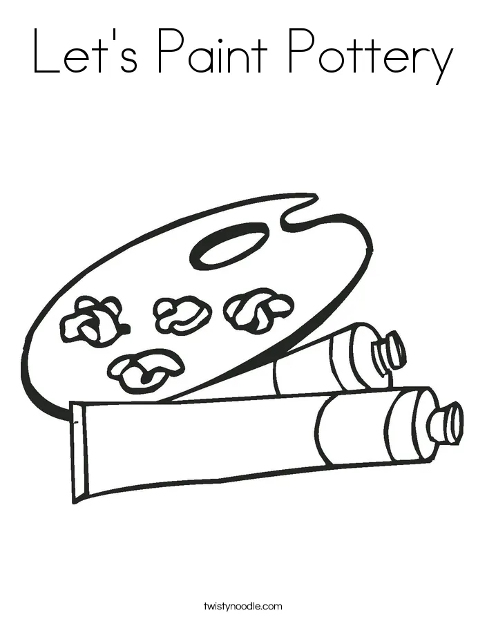 Let's Paint Pottery Coloring Page - Twisty Noodle