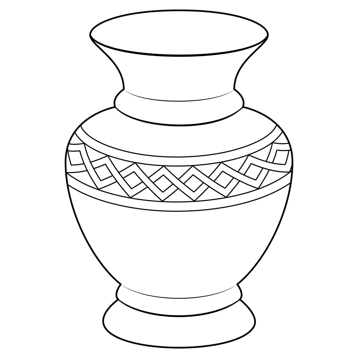 Outline vase, vector linear. vase pottery, ancient pot greek. coloring