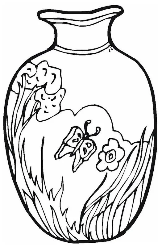 Vase & pottery coloring page coloring pages, cartoon coloring pages