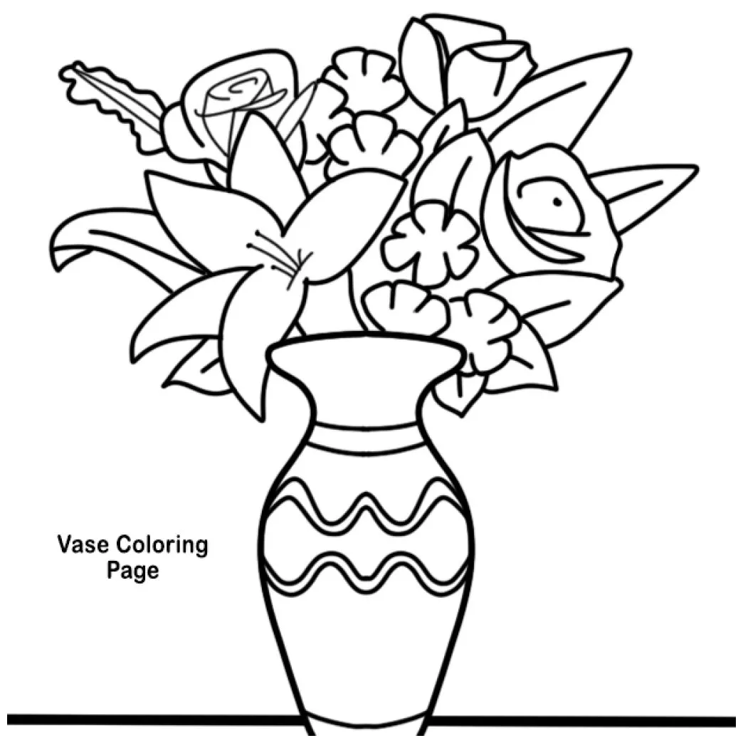 Vase coloring page art sphere inc