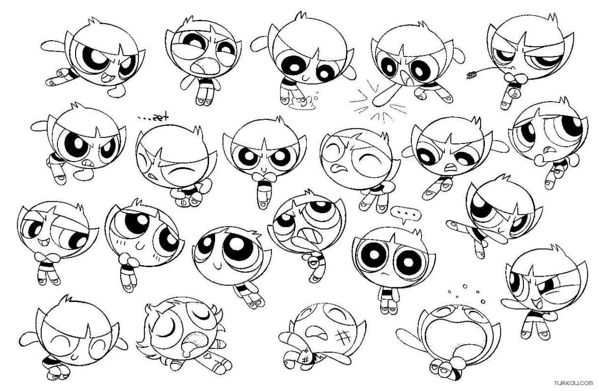 Powerpuff girls buttercup coloring page » turkau