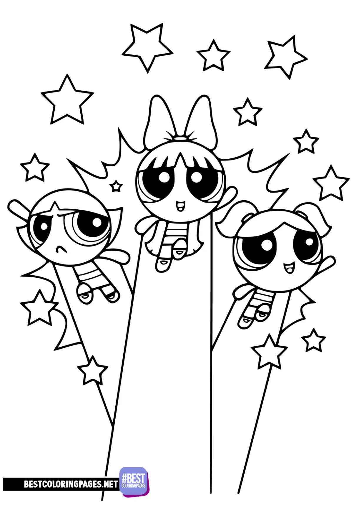 Powerpuff girls coloring page free printable coloring pages coloring