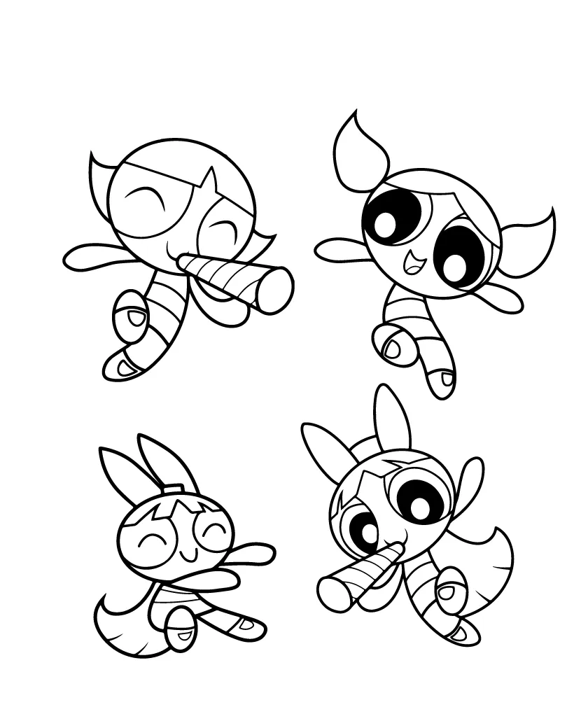 New jeans powerpuff girls coloring page