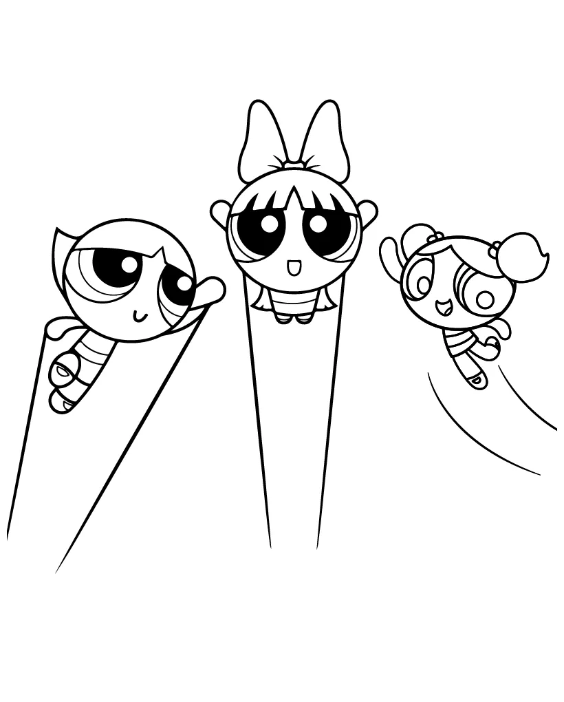 New jeans powerpuff girls coloring page printable coloring page