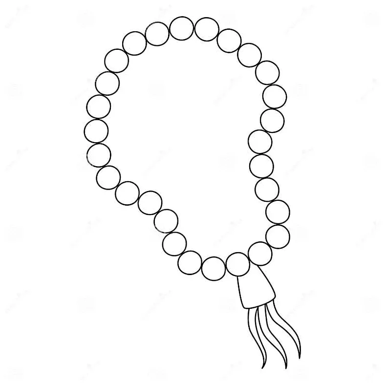 Ramadan muslim prayer beads isolated coloring page stock vector