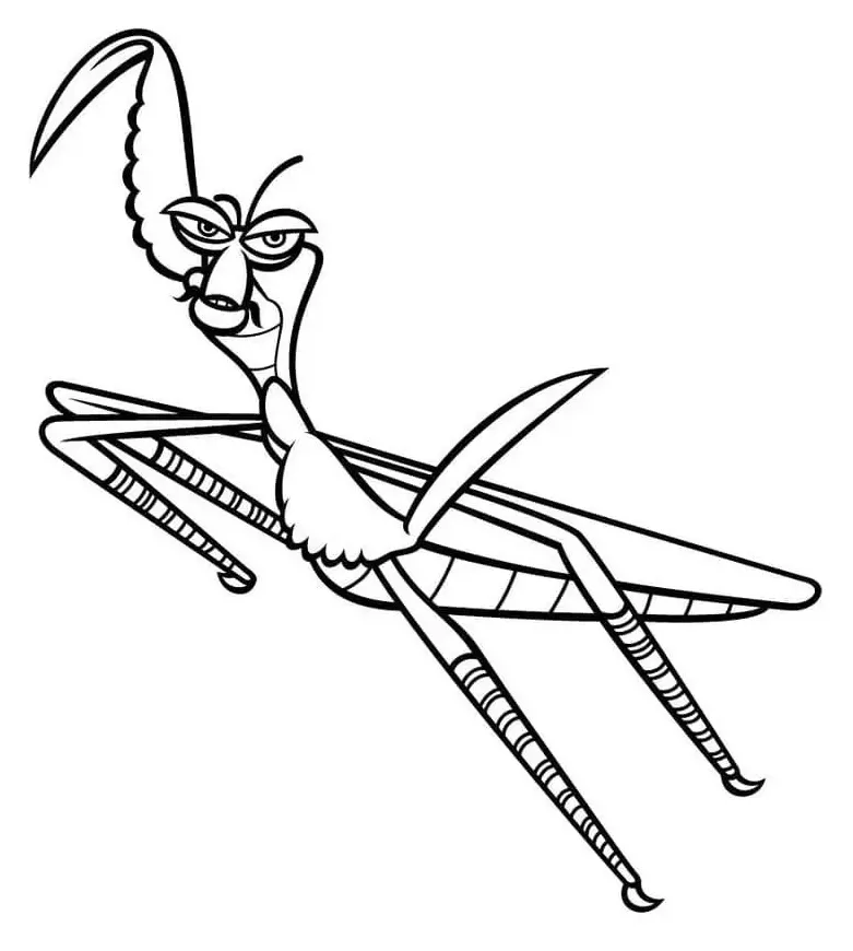 Praying mantis coloring page