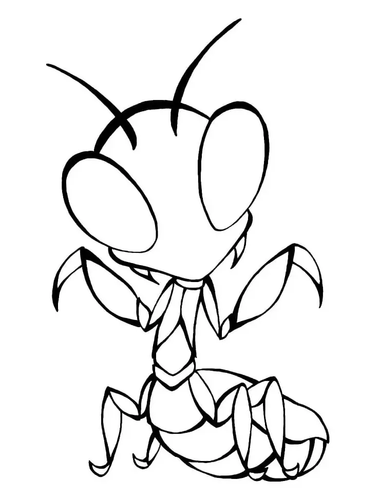 Praying mantis coloring page