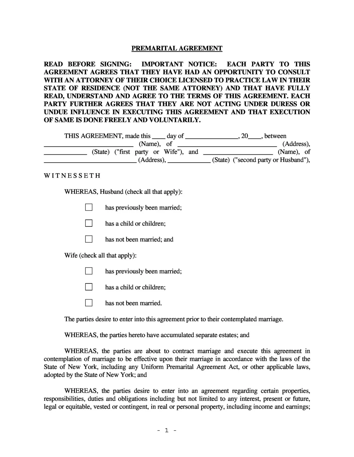 30+ simple prenuptial agreement templates [prenup examples]