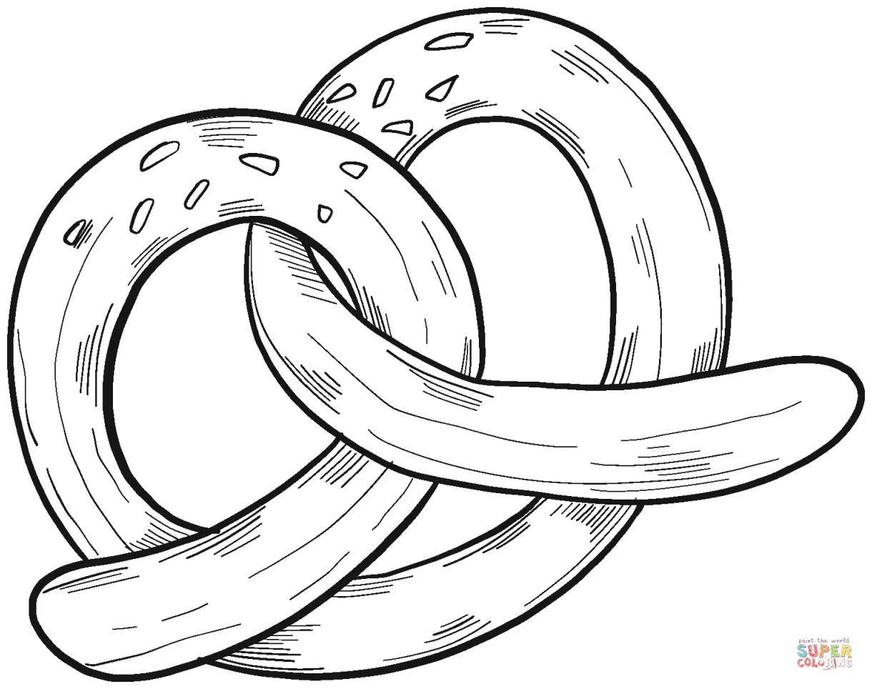 Pretzel coloring page free printable coloring pages
