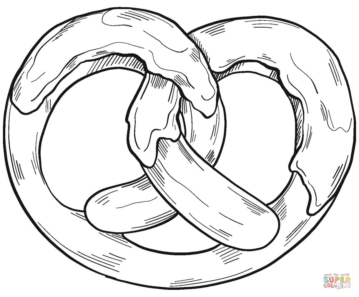 Pretzel coloring page free printable coloring pages