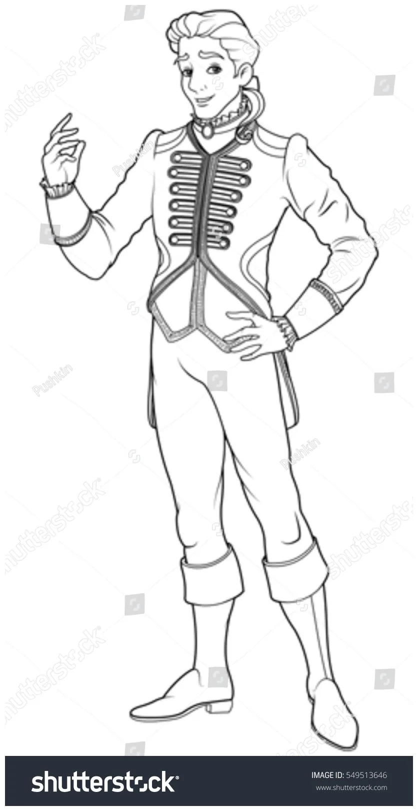 Prince Charming Coloring Page Stock Vector (Royalty Free) 549513646