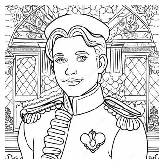 Charming prince in royal attire coloring page coloring-pages