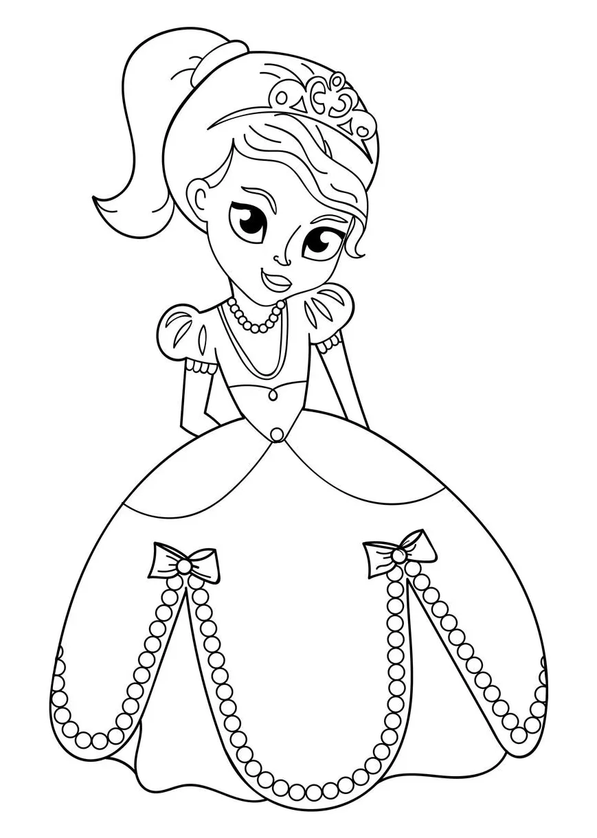 Coloring page princess free printables img 31034